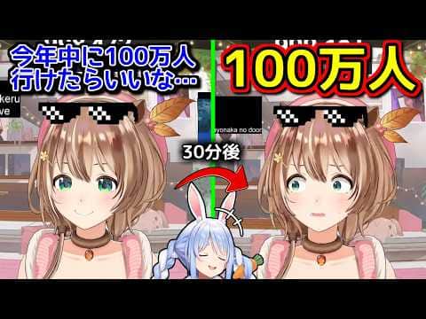ぺこらの配信で注目を浴びたアユンダさん、今年の目標を一瞬で達成【ホロライブ切り抜き / 英語解説】