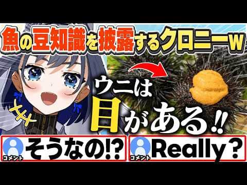 [JP/ENG SUB] ウニには目がある!など豆知識を披露するクロニーw/ /Kronii's Fun Fish Facts【オーロ・クロニー/ホロライブ/切り抜き】
