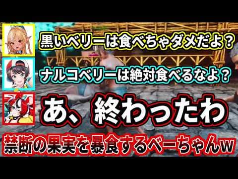 ナルコベリーを暴食して気絶するべーちゃんw