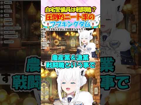 圧倒的ニート率!?フブキングダムの職業アンケートで困惑するフブちゃんが面白過ぎる #白上フブキ #shorts