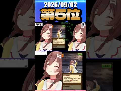9/2 草コメント数ランキング第5位 #戌神ころね 1時間4分ごろ