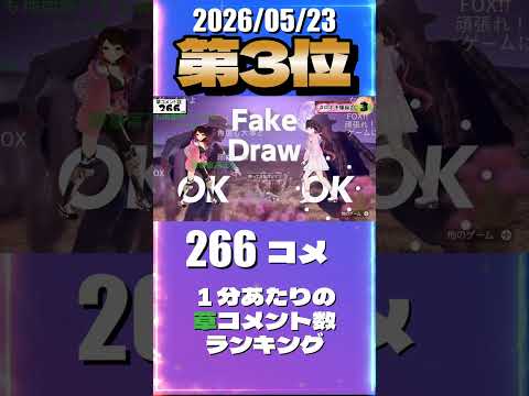 5/23 草コメント数ランキング第3位 #ロボ子 0時間10分ごろ