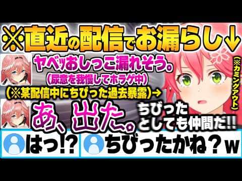 ホラゲ見守り中、恐怖で尿意の限界に達したルイ姉に直近配信中にちびった事を暴露し無事ちびり姉妹と化す みこったかねw【鷹嶺ルイ さくらみこ ホロライブ 切り抜き Vtuber】
