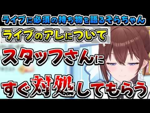 【ホロライブ切り抜き】自分の9thライブに必須の気持ちと持ち物を語るそらちゃん【ときのそら】