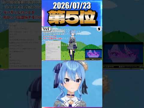 7/23 草コメント数ランキング第5位 #星街すいせい 0時間10分ごろ