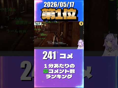 5/17 草コメント数ランキング第1位 #猫又おかゆ 1時間51分ごろ