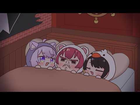 不眠マリン【宝鐘マリン】【大空スバル】【猫又おかゆ】【ホロライブ】【hololive】【手描き】【切り抜き】
