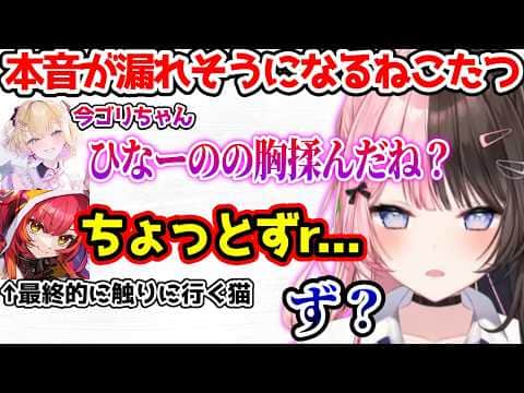 ひなーのの胸を揉むゴリラ(語弊あり)に本音が漏れるねこたつ【ぶいすぽっ!切り抜き】