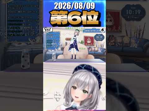 8/9 草コメント数ランキング第6位 #白銀ノエル 0時間19分ごろ