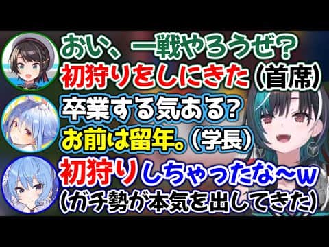 【凸待ち】トンパ大学メンバーからボコボコにされた後、テトリス神が現れてガチトンパされる千速www【ホロライブ切り抜き/輪堂千速/兎田ぺこら/大空スバル/星街すいせい】