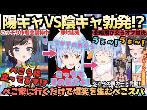 【フリーハグって書いてるぅ!!!】この二人配信上手すぎ!楽しみで大ゲラ会議の陽キャと即対応陰キャSEKAI NO USADAがついにぺこ家で対面!枠を超えた爆笑ぺこスバまとめ【大空スバル/兎田ぺこら】
