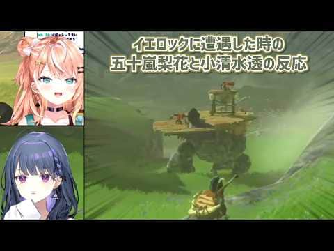 【ゼルダの伝説ティアーズオブザキングダム】イエロックに遭遇した時の五十嵐梨花と小清水透の反応【にじさんじ切り抜き】