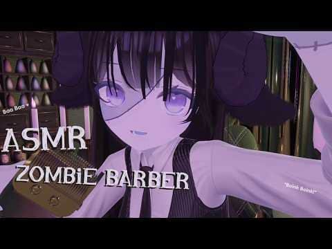 ASMR Zombie Barbershop 🧟‍♀️💈Slow Whispers, Haircut & Shave