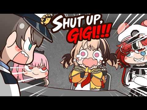 【手描き】ジジ、大空警察に捕まる【大空スバル/Hakos Baelz/Mori Calliope/Gigi Murin/ホロライブ切り抜き/切り抜き漫画】