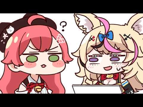 【手描き】塩漬けトラップに引っかかるみこち【さくらみこ/尾丸ポルカ/ホロライブ/切り抜き】