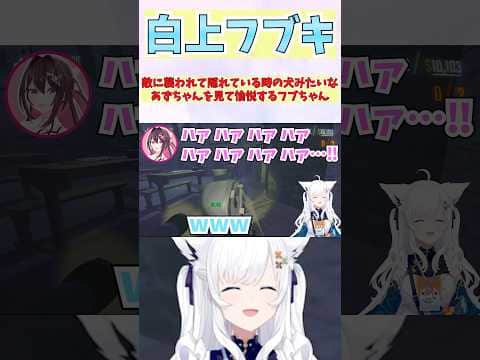敵に襲われて隠れている時の犬みたいなあずちゃんを見て愉悦するフブちゃん #shorts  #ホロライブ #切り抜き #vtuber #兎田ぺこら #azki #白上フブキ #アーニャ  #ホロ切り抜き
