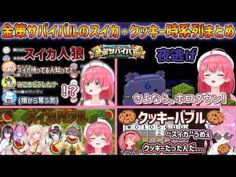 【#ホロ金策サバイバル2 総集編】スイカ・クッキーバブルの各視点時系列まとめ (DAY 2・3・4)【ホロライブ切り抜き】