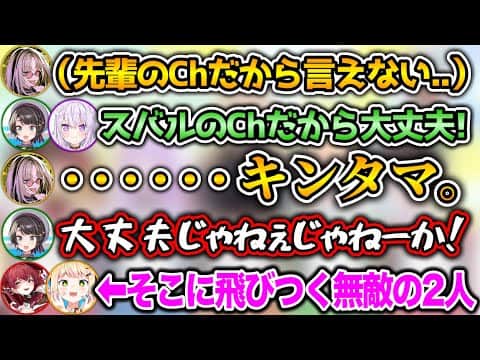 ニコたんの父のタマタマが気になるスバル（200万人）【ホロライブ切り抜き/大空スバル/猫又おかゆ/大神ミオ/宝鐘マリン/桃鈴ねね/虎金妃笑虎】