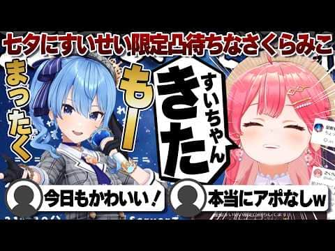 【コメ付き】ミーティング中とは知らずに星街すいせいを呼び出してしまうさくらみこ【ホロライブ/さくらみこ/切り抜き】 #さくらみこ