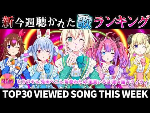 【爆裂】ホロライブ歌ってみた週間ランキング viewed cover song week 2026/5/29～6/5【1年期間/1year 】【hololive】