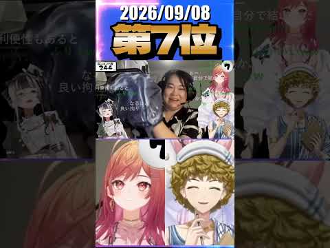 9/8 草コメント数ランキング第7位 #儒烏風亭らでん 0時間16分ごろ
