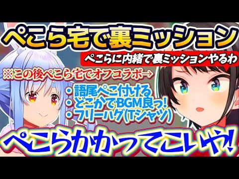 【ぺこスバ】ぺこらの家に凸(オフコラボ)するにあたり、ぺこらに内緒で『裏ミッション』を計画するスバルと何も知らない(?)ぺこらw【ホロライブ切り抜き/大空スバル/兎田ぺこら】