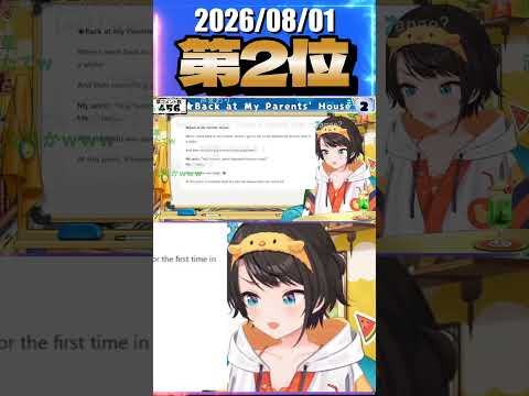 8/1 草コメント数ランキング第2位 #大空スバル 0時間27分ごろ