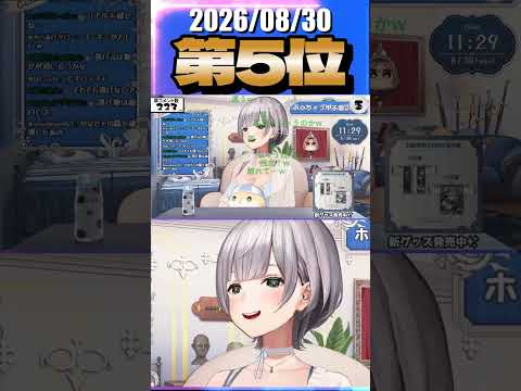 8/30 草コメント数ランキング第5位 #白銀ノエル 1時間29分ごろ