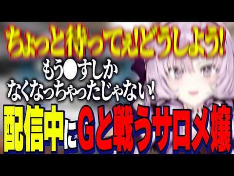 【ＧVSお嬢様】アニメ同時視聴中に現れた巨大ゴキブリと戦うサロメお嬢様【にじさんじ切り抜き/壱百満天原サロメ】