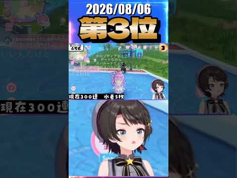 8/6 草コメント数ランキング第3位 #大空スバル 1時間11分ごろ