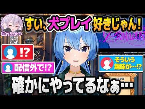 実は配信外で猫又おかゆと「犬プレイ」していることをバラされてブランディングが破壊されそうになる星街すいせい【ホロライブ切り抜き】