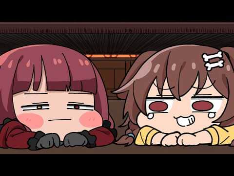 【手描き】顔芸で遊ぶころねとマリン