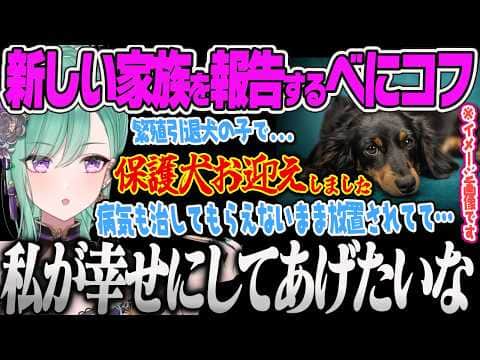 【八雲べに】悪質なブリーダーに捨てられた保護犬を家族に迎え入れたことを報告し、幸せにすると約束するべにコフ【らっしゃー、タルコフ、Escape from Tarkov 、ぶいすぽっ!】