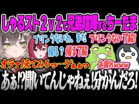 【LTK3最終スクリム】しゃるストBOT2vs2で兄妹喧嘩のような煽り合いをするZerostとちーたまw【龍巻ちせ、狐白うる、k4sen、AlphaAzur、 昏昏アリア、しゃるる、ぶいすぽっ】