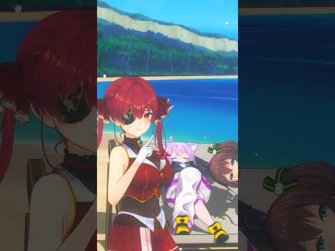 おつかれSUMMERをダンスする宝鐘マリンと夏色まつりと寝ている猫又おかゆ【ホロライブ MMD】