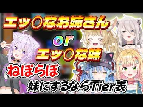 ねぽらぼによるTier表でとりあえずエッ○が確定するおかゆん