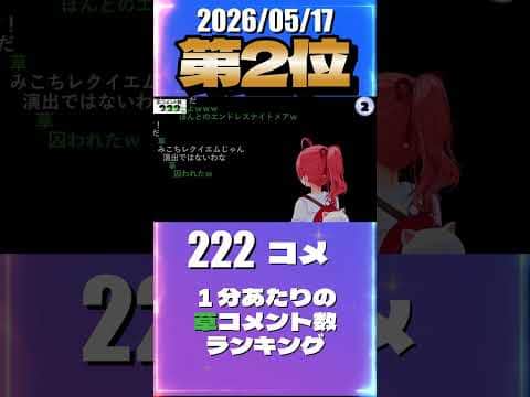 5/17 草コメント数ランキング第2位 #さくらみこ 1時間35分ごろ