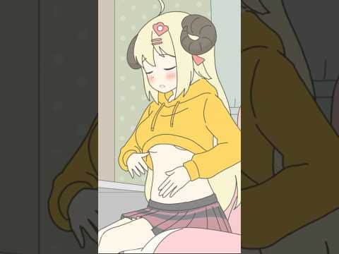 お腹をペチペチして腹太鼓を披露してくれる角巻わため【ホロライブ切り抜き漫画】