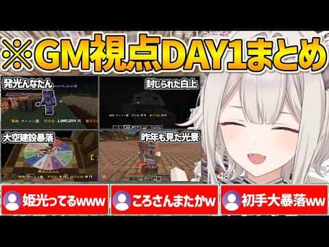 ホロ金策サバイバル2DAY1のGMししろん視点おもしろシーンまとめ【ホロライブ/獅白ぼたん/Vtuber/切り抜き】