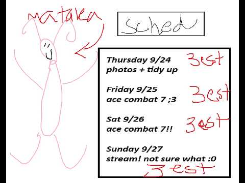 SCHEDULE FOR THIS WEEK HEHEHEHE
