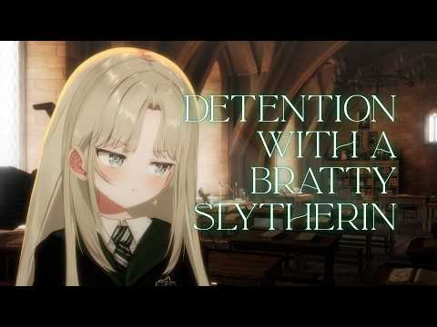 Slytherin Girl is Forced To Tutor You on The History of Magic during Detention.