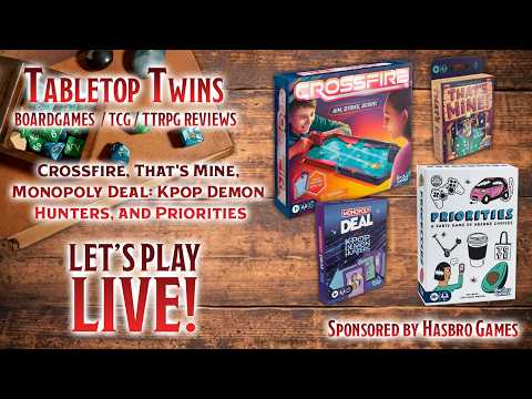 [TABLETOP TWINS] Crossfire, That's Mine, Priorities, KPOP Demon Hunters Monopoly Deal Review/Play
