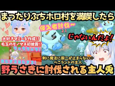 【これ神ゲーです!】剣に魔法に厨二兎大興奮!ついに発売されたぷちホロの村で早速野うさぎを討伐しまくったら返り討ちに合うやっぱり冒険しちゃうぺこランドの主人ぺこちゃん【兎田ぺこら/ホロライブ】