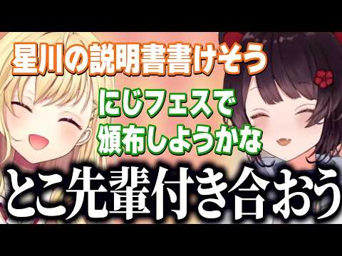 【恋愛相談】戌亥とこのさっぱりすぎる考えに驚くサラちゃん/星川の説明書にじフェス頒布を考えるとこちゃん【にじさんじ切り抜き/星川サラ/戌亥とこ】