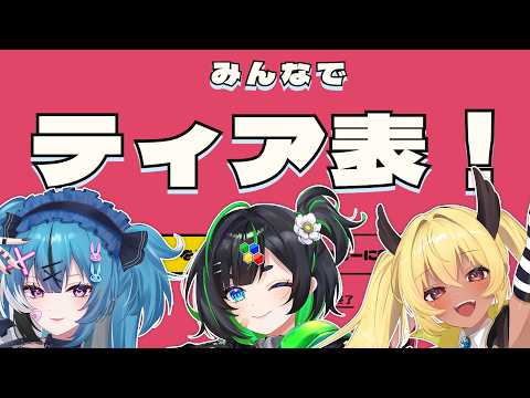 【喧嘩確定】仲良しなら相手のTier表くらい当てられるよね?w【社不寶アスティ/正義なぐる/今宵まいる】