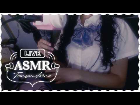 【Membership】ASMR in My Seifuku 💙 Kiss, Licking, Candy | Binaural ASMR (on-cam)