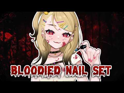 Let's make a realistic bloody nail set!【Handcam: Nailart】