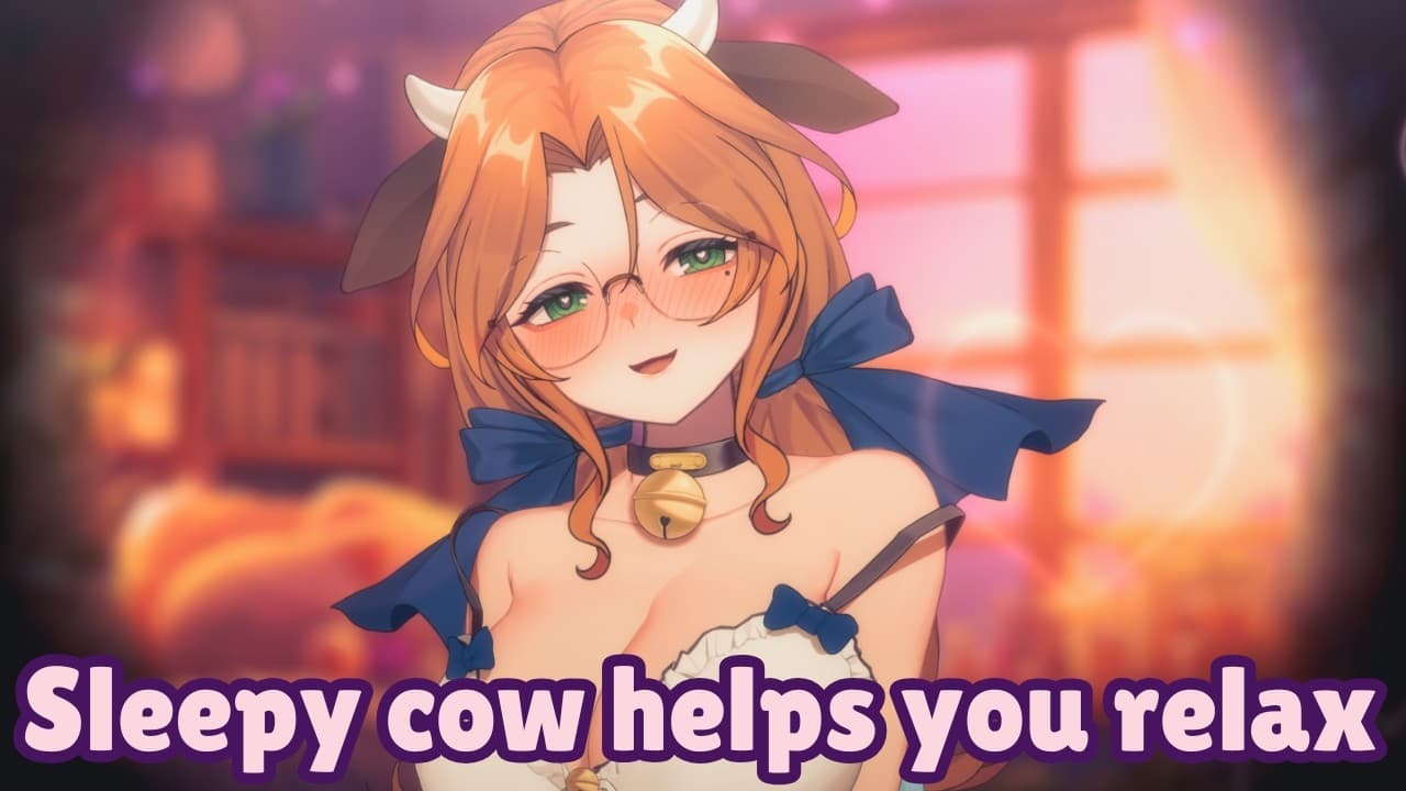 【3DIO ASMR】 Overly affectionate and sleepy cow drowns you in kisses 【Alicja Da Lontano】