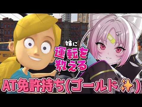 【妹に運転を教える】大丈夫、おねえちゃんはATゴールド(ペーパー)免許持ちだよ。何でも頼りなさい✨【#ぶいぱい/彩歌すいれん 】
